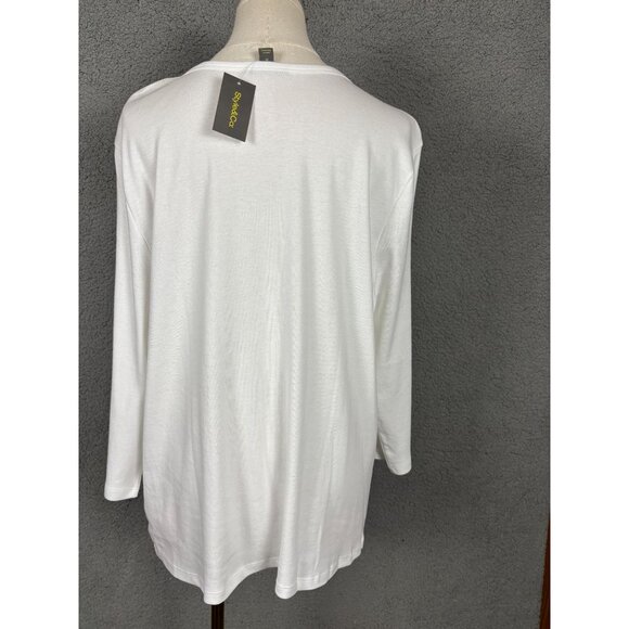 Style & Co Women's Essentials V-Neck Long Sleeve Top White Size Extra Large NWTs - Picture 5 of 8